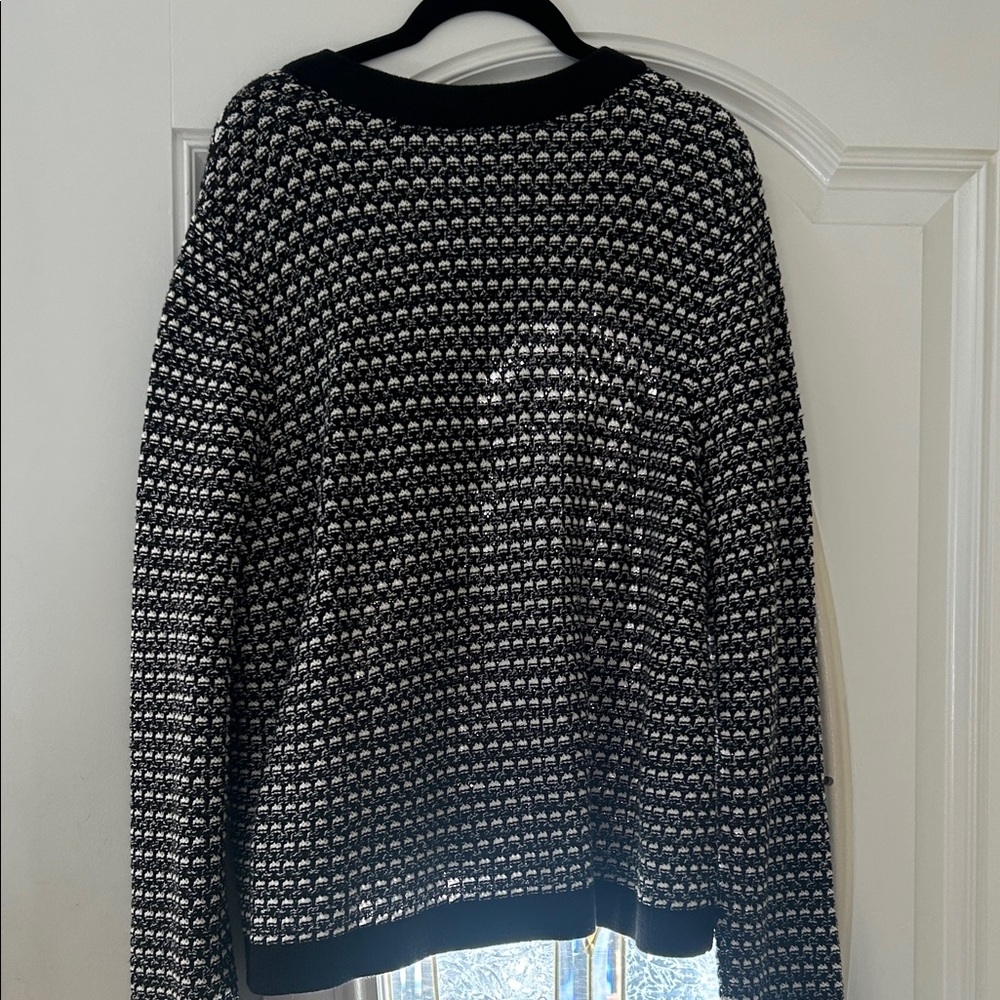 Ann Taylor Factory Black and White Button-Up Cardigan - Picture 3 of 4